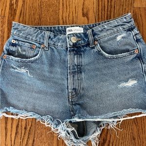 Zara denim high rise shorts